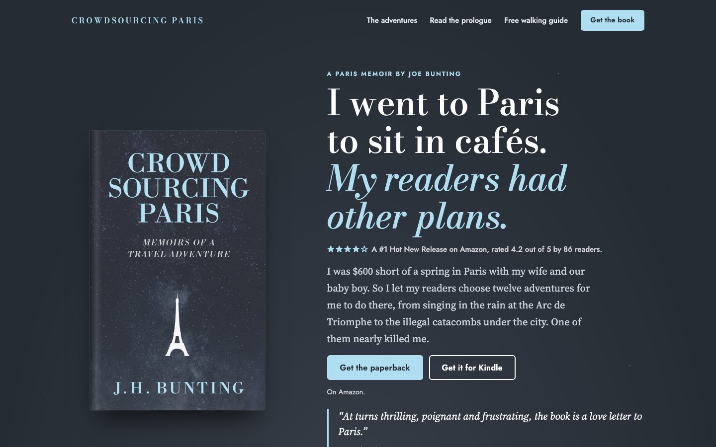 The home page of crowdsourcingparis.com
