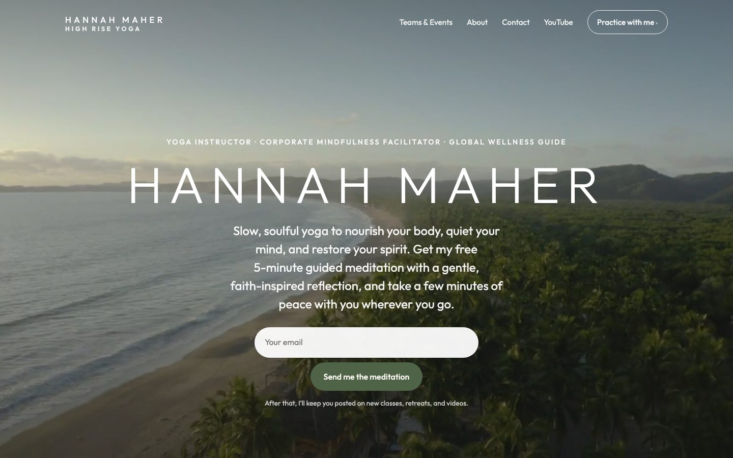 The home page of hannahmaher.com