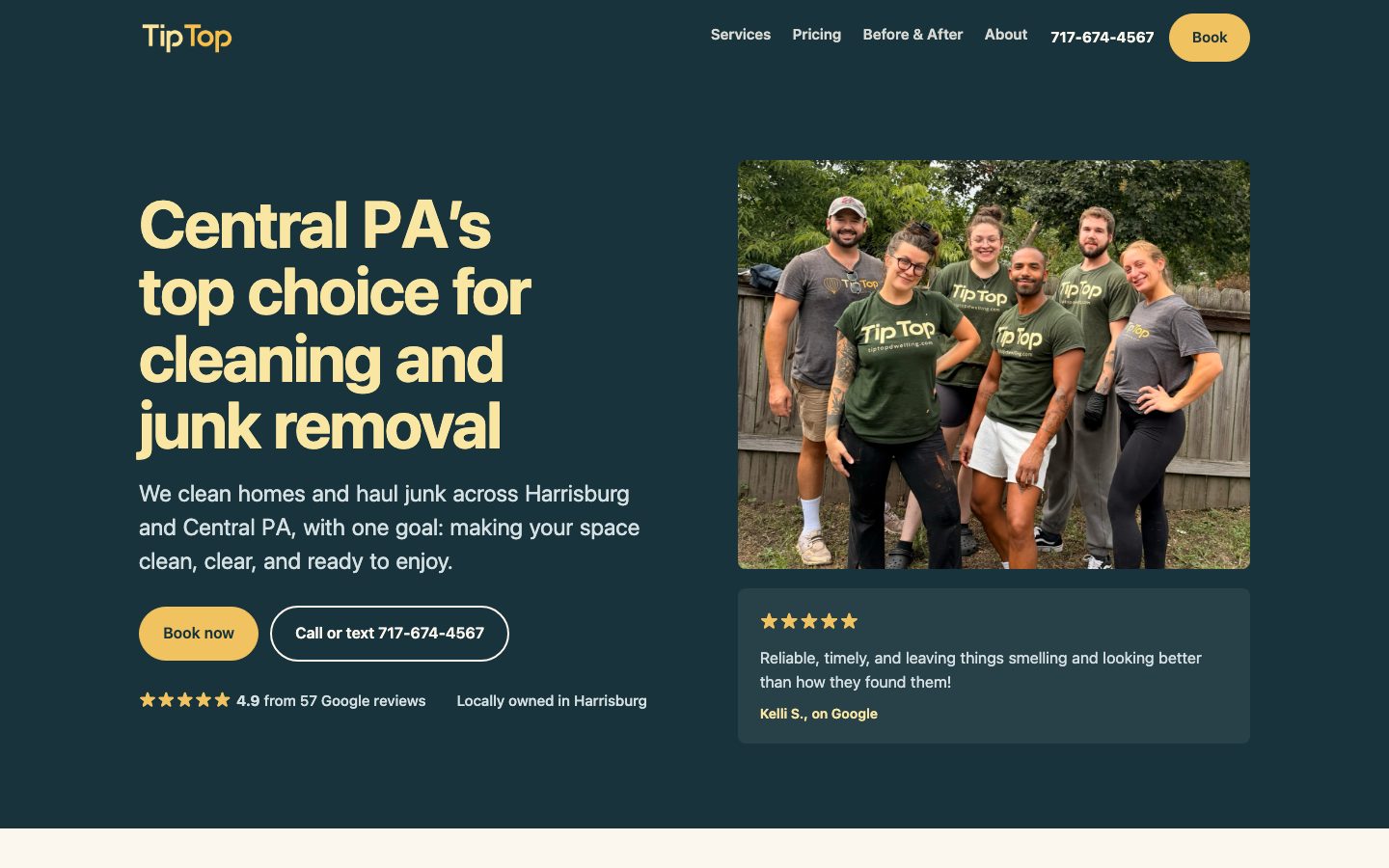 The home page of tiptopdwelling.com
